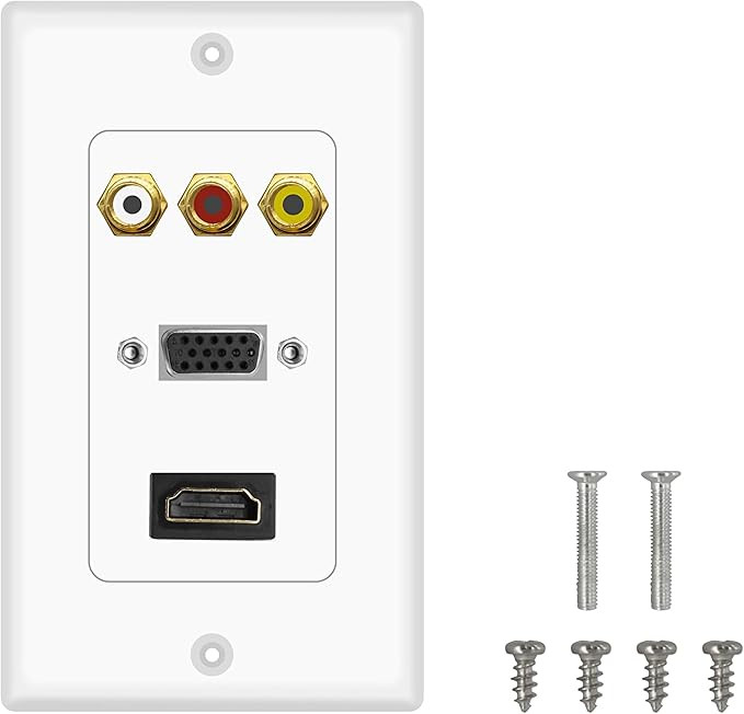 3*3 PVC FACE PLATE HDMI RCA VGA MODULE